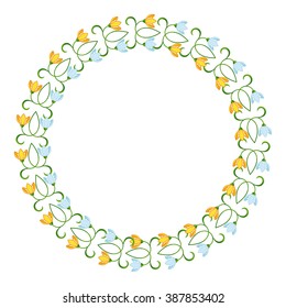 Round frame with flowers