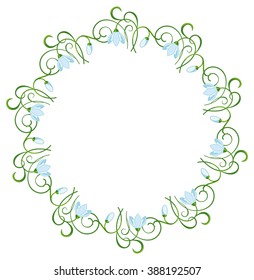 Round frame with flowers