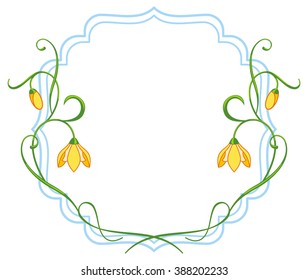 Round frame with flowers