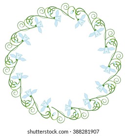 Round frame with flowers