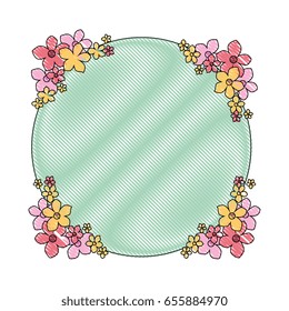 Round frame with flowers