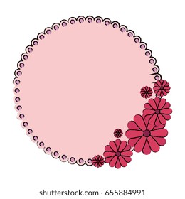 Round frame with flowers
