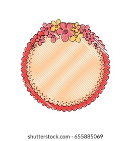 Round frame with flowers