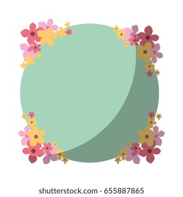 Round frame with flowers