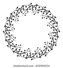 Round frame with flowers