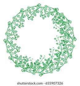 Round frame with flowers