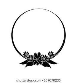 Round frame with flowers
