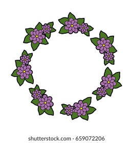 Round frame with flowers