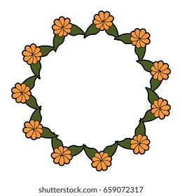 Round frame with flowers