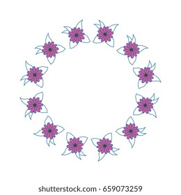 Round frame with flowers