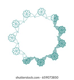 Round frame with flowers