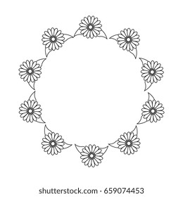 Round frame with flowers