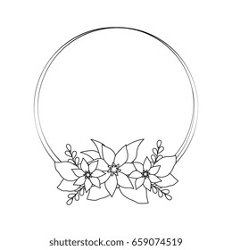 Round frame with flowers