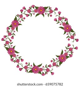 Round frame with flowers