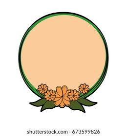 Round frame with flowers