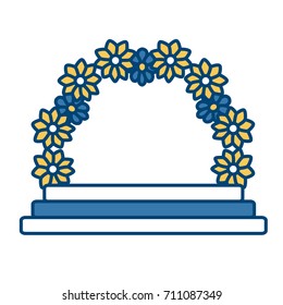Round frame of flowers
