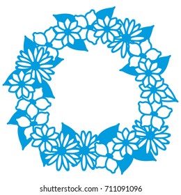 Round frame of flowers