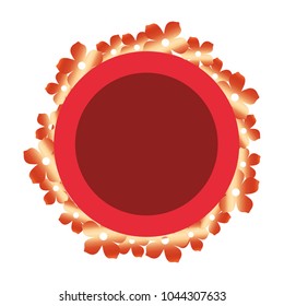 round frame with flowers  design