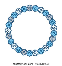 round  frame with flowers  vector illustration