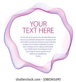 Marco redondo de humo flotante. Vector abstracto de fondo artístico hermoso con espacio de copia para texto. Aislado sobre fondo blanco.