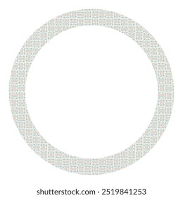 Round frame with with freehand doodles. Background for trendy design with basic shapes.