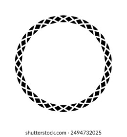 Round frame with geometric pattern for making stamps and patterns