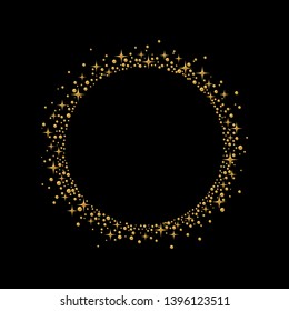 Round Frame Gold Confetti Stars Circles Stock Vector (Royalty Free ...