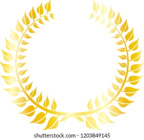 Round frame of gold laurel