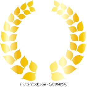Round frame of gold laurel