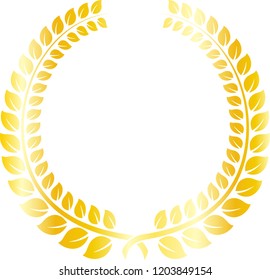 Round frame of gold laurel