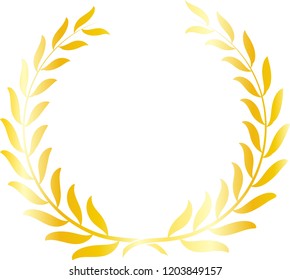 Round frame of gold laurel