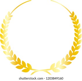 Round frame of gold laurel