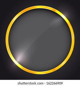 Round frame with golden border