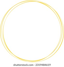 Round frame, golden lines, vector. Frame of golden circles.