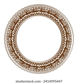 Round frame with graphic dirty effect. Stylized decorative element for your project. Version No. 3. Vector illustration