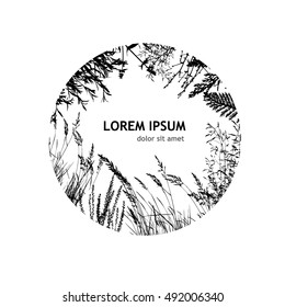 round frame from grass. Vector