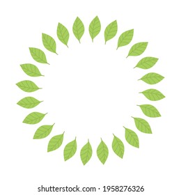 Round Frame Green Leaves Template Place Stock Vector (Royalty Free ...