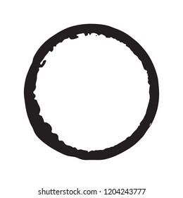Round Frame, grunge textured hand drawn element, vector illustration isolated on white background.