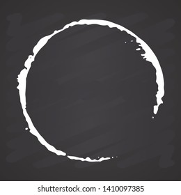 Round Frame, grunge textured hand drawn element, vector illustration on chalkboard background