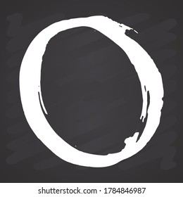 Round Frame, grunge textured hand drawn element, vector illustration on chalkboard background.
