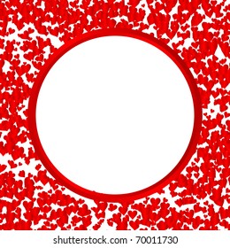 Round frame from the heart - red