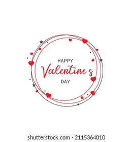 round frame with hearts for valentine's day
