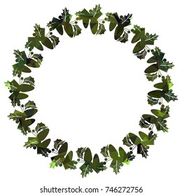 Round frame with holly berries silhouettes. Copy space. Christmas design decor element. Vector clip art.