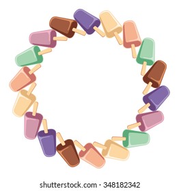 Round frame with ice creams