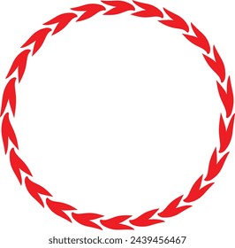 Round frame of isolated peppers on white background. Vector image.