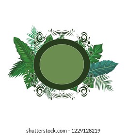 Round frame with leaves