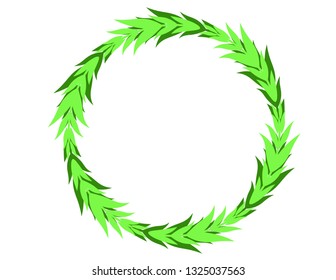 Round frame with leaves decor