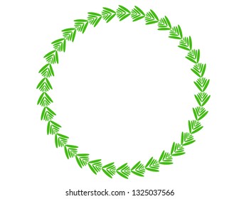 Round frame with leaves decor