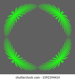 Round frame with leaves decor