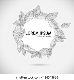 Round frame of leaves. Vector